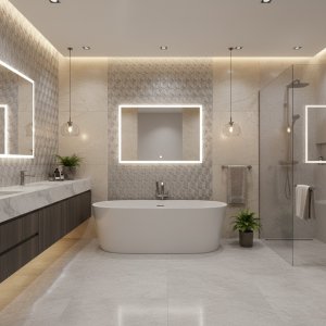 Wandpaneel Metal Look, Silver Pattern