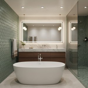 Wandpaneel Metal Look, Green Pattern